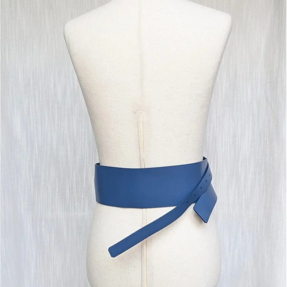 SRB Smart.Rich.B#tch Belt Womens Cobalt Statement Leather Double-wrap Design